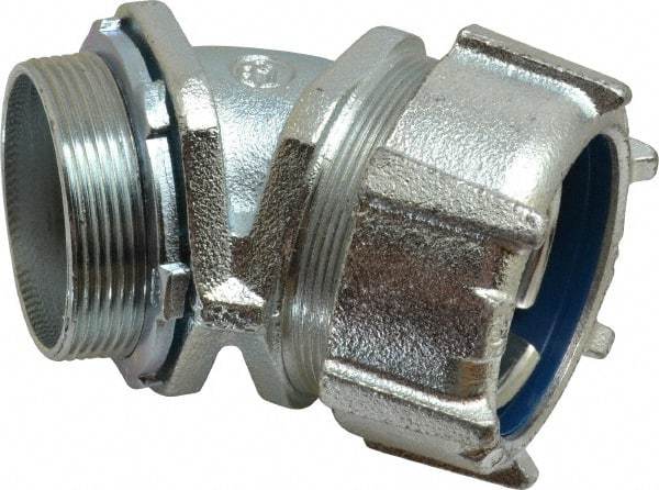 Thomas & Betts - 2" Trade, Malleable Iron Threaded Angled Liquidtight Conduit Connector - Noninsulated - USA Tool & Supply