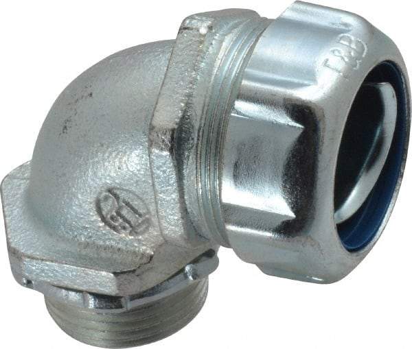 Thomas & Betts - 3/4" Trade, Malleable Iron Threaded Angled Liquidtight Conduit Connector - Noninsulated - USA Tool & Supply