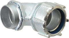 Thomas & Betts - 2" Trade, Malleable Iron Threaded Angled Liquidtight Conduit Connector - Noninsulated - USA Tool & Supply