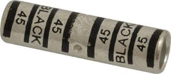 Thomas & Betts - 2/0 AWG Compatible, Noninsulated, Crimp-On Butt Splice Terminal - 2 Wire Entries, Copper Contacts, Tin Contact Plating, 2.13" OAL, Black - USA Tool & Supply