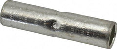 Thomas & Betts - 300mm Wire Size Compatible, Noninsulated, Crimp-On Butt Splice Terminal - 2 Wire Entries, Copper Contacts, Tin Contact Plating, 3-1/2" OAL, White - USA Tool & Supply