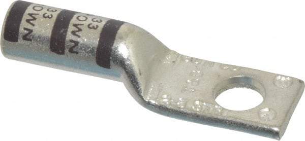 Thomas & Betts - 3-2 AWG Noninsulated Compression Connection Square Ring Terminal - 5/16" Stud, 2.03" OAL x 0.59" Wide, Tin Plated Copper Contact - USA Tool & Supply