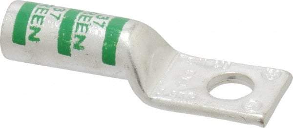 Thomas & Betts - 1 AWG Noninsulated Compression Connection Square Ring Terminal - 5/16" Stud, 2.18" OAL x 0.68" Wide, Tin Plated Copper Contact - USA Tool & Supply