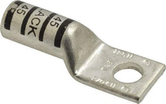 Thomas & Betts - 2/0 AWG Noninsulated Compression Connection Square Ring Terminal - 3/8" Stud, 2.28" OAL x 0.83" Wide, Tin Plated Copper Contact - USA Tool & Supply