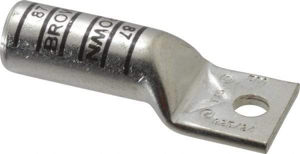 Thomas & Betts - 500 kcmil Wire Noninsulated Compression Connection Square Ring Terminal - 1/2" Stud, 4-1/4" OAL x 1.61" Wide, Tin Plated Copper Contact - USA Tool & Supply