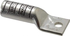 Thomas & Betts - 500 kcmil Wire Noninsulated Compression Connection Square Ring Terminal - 1/2" Stud, 4-1/4" OAL x 1.61" Wide, Tin Plated Copper Contact - USA Tool & Supply