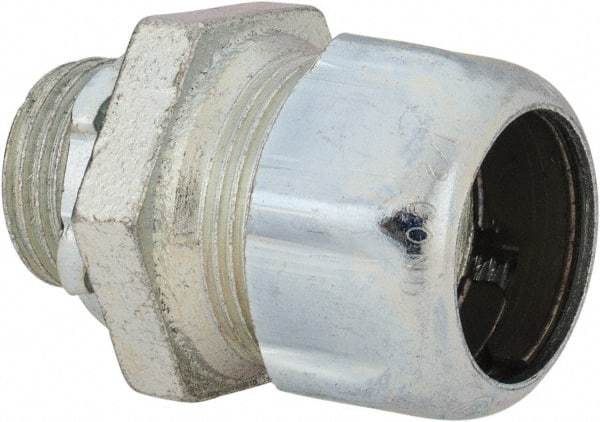 Thomas & Betts - 1/2" Trade, Malleable Iron Compression Straight Rigid/Intermediate (IMC) Conduit Connector - Noninsulated - USA Tool & Supply