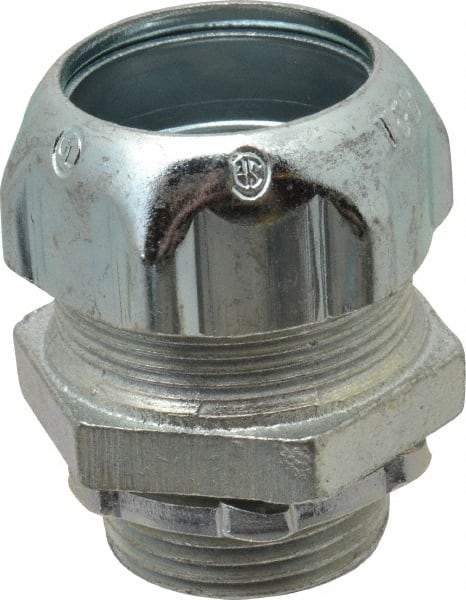Thomas & Betts - 3/4" Trade, Malleable Iron Compression Straight Rigid/Intermediate (IMC) Conduit Connector - Noninsulated - USA Tool & Supply