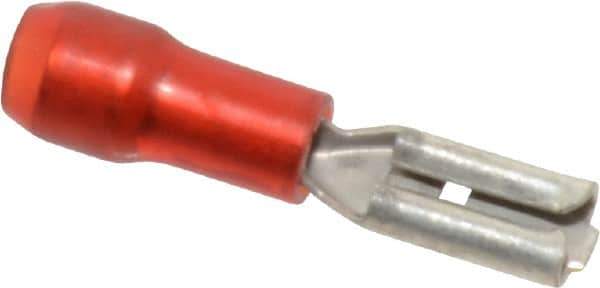 Thomas & Betts - 22 to 18 AWG, Nylon, Partially Insulated, Female Wire Disconnect - 0.11 Inch Wide Tab, Red, RoHS Compliant, UL 94 V-2 - USA Tool & Supply