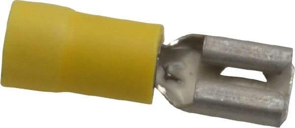 Thomas & Betts - 12 to 10 AWG, Vinyl, Fully Insulated, Female Wire Disconnect - 1/4 Inch Wide Tab, Yellow, CSA Certified, RoHS Compliant, UL 94 V-0, UL File E66716, UL Listed - USA Tool & Supply