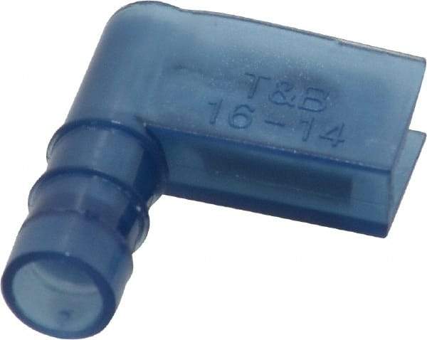 Thomas & Betts - 16 to 14 AWG, Nylon, Fully Insulated, Female Wire Disconnect - 1/4 Inch Wide Tab, Blue, CSA Certified, RoHS Compliant, UL 94 V-2, UL File E66716, UL Listed - USA Tool & Supply