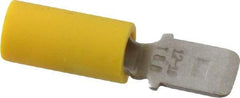 Thomas & Betts - 12 to 10 AWG, Vinyl, Fully Insulated, Male Wire Disconnect - 1/4 Inch Wide Tab, Yellow, CSA Certified, RoHS Compliant, UL 94 V-0, UL File E66716, UL Listed - USA Tool & Supply
