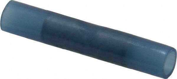 Thomas & Betts - 16 to 14 AWG Compatible, Nylon Fully Insulated, Crimp-On Butt Splice Terminal - 2 Wire Entries, Copper Contacts, Tin Contact Plating, 1.19" OAL, Blue - USA Tool & Supply