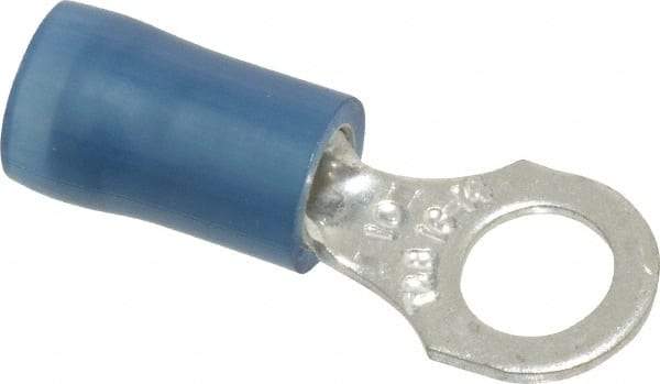 Thomas & Betts - 18-14 AWG Partially Insulated Crimp Connection D Shaped Ring Terminal - #10 Stud, 0.89" OAL x 0.31" Wide, Tin Plated Copper Contact - USA Tool & Supply