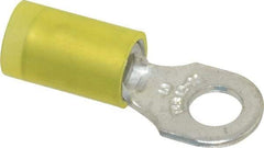 Thomas & Betts - 12-10 AWG Partially Insulated Crimp Connection D Shaped Ring Terminal - #10 Stud, 1" OAL x 0.37" Wide, Tin Plated Copper Contact - USA Tool & Supply