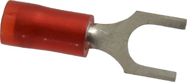 Thomas & Betts - #10 Stud, 22 to 16 AWG Compatible, Partially Insulated, Crimp Connection, Standard Fork Terminal - USA Tool & Supply
