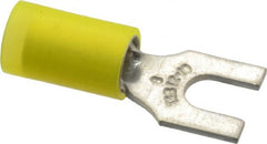 Thomas & Betts - #8 Stud, 12 to 10 AWG Compatible, Partially Insulated, Crimp Connection, Standard Fork Terminal - USA Tool & Supply