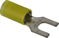 Thomas & Betts - #10 Stud, 12 to 10 AWG Compatible, Partially Insulated, Crimp Connection, Standard Fork Terminal - USA Tool & Supply