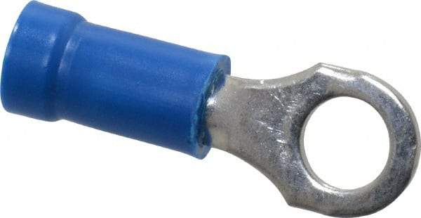 Thomas & Betts - 18-14 AWG Partially Insulated Crimp Connection D Shaped Ring Terminal - #10 Stud, 0.97" OAL x 0.31" Wide, Tin Plated Copper Contact - USA Tool & Supply