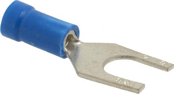 Thomas & Betts - 1/4" Stud, 18 to 14 AWG Compatible, Partially Insulated, Crimp Connection, Standard Fork Terminal - USA Tool & Supply
