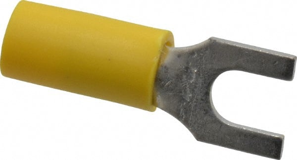Thomas & Betts - #10 Stud, 12 to 10 AWG Compatible, Partially Insulated, Crimp Connection, Standard Fork Terminal - USA Tool & Supply