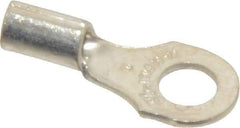 Thomas & Betts - 18-14 AWG Noninsulated Crimp Connection D Shaped Ring Terminal - #8 Stud, 3/4" OAL x 0.31" Wide, Tin Plated Copper Contact - USA Tool & Supply