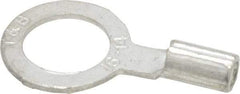 Thomas & Betts - 18-14 AWG Noninsulated Crimp Connection D Shaped Ring Terminal - 5/16" Stud, 0.93" OAL x 1/2" Wide, Tin Plated Copper Contact - USA Tool & Supply