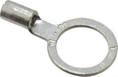 Thomas & Betts - 18-14 AWG Noninsulated Crimp Connection D Shaped Ring Terminal - 3/8" Stud, 0.96" OAL x 0.54" Wide, Tin Plated Copper Contact - USA Tool & Supply