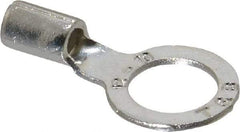 Thomas & Betts - 12-10 AWG Noninsulated Crimp Connection D Shaped Ring Terminal - 3/8" Stud, 1.1" OAL x 0.59" Wide, Tin Plated Copper Contact - USA Tool & Supply