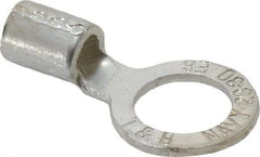 Thomas & Betts - 6 AWG Noninsulated Crimp Connection Circular Ring Terminal - 1/2" Stud, 1.49" OAL x 0.82" Wide, Tin Plated Copper Contact - USA Tool & Supply