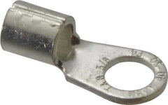 Thomas & Betts - 4 AWG Noninsulated Crimp Connection Circular Ring Terminal - 3/8" Stud, 1.35" OAL x 0.6" Wide, Tin Plated Copper Contact - USA Tool & Supply