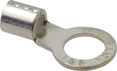 Thomas & Betts - 4 AWG Noninsulated Crimp Connection Circular Ring Terminal - 1/2" Stud, 1.52" OAL x 0.82" Wide, Tin Plated Copper Contact - USA Tool & Supply