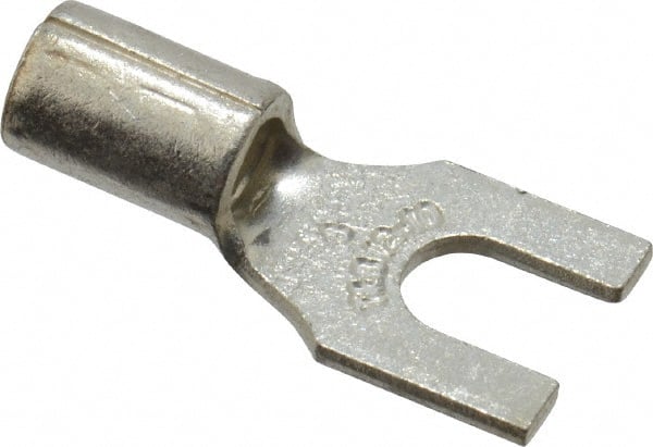 Thomas & Betts - #8 Stud, 12 to 10 AWG Compatible, Noninsulated, Crimp Connection, Standard Fork Terminal - USA Tool & Supply