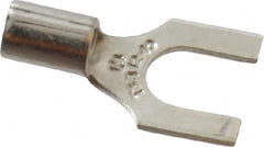 Thomas & Betts - 1/4" Stud, 12 to 10 AWG Compatible, Noninsulated, Crimp Connection, Standard Fork Terminal - USA Tool & Supply
