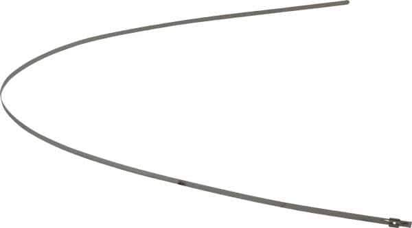 Thomas & Betts - 29" Long Natural (Color) Stainless Steel Standard Cable Tie - 100 Lb Tensile Strength, 0.38mm Thick, 1-3/4" Max Bundle Diam - USA Tool & Supply