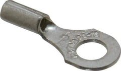 Thomas & Betts - 22-16 AWG Noninsulated Crimp Connection D Shaped Ring Terminal - #8 Stud, 3/4" OAL x 0.31" Wide, Tin Plated Copper Contact - USA Tool & Supply