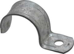 Thomas & Betts - 1-1/4" Pipe, Steel, Zinc Plated" Pipe or Conduit Strap - 1 Mounting Hole - USA Tool & Supply