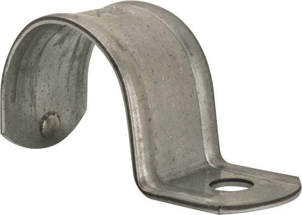 Thomas & Betts - 1-1/2" Pipe, Steel, Zinc Plated" Pipe or Conduit Strap - 1 Mounting Hole - USA Tool & Supply