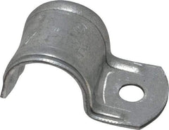 Thomas & Betts - 1/2" Pipe, Steel, Zinc Plated" Pipe or Conduit Strap - 1 Mounting Hole - USA Tool & Supply