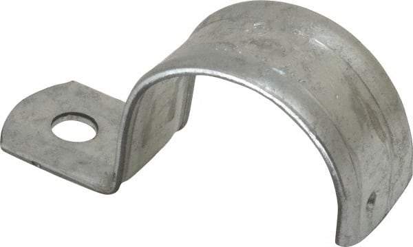 Thomas & Betts - 1-1/4" Pipe, Steel, Zinc Plated" Pipe or Conduit Strap - 1 Mounting Hole - USA Tool & Supply