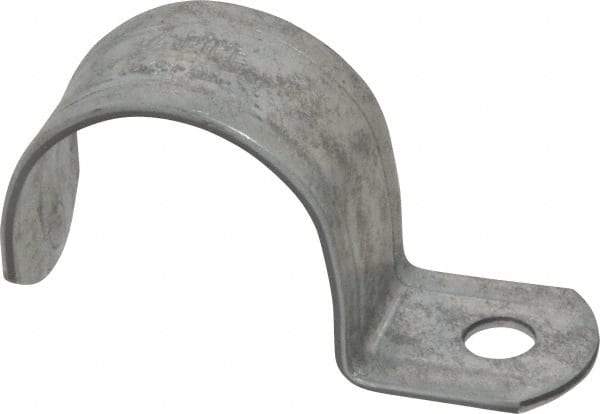 Thomas & Betts - 1-1/2" Pipe, Steel, Zinc Plated" Pipe or Conduit Strap - 1 Mounting Hole - USA Tool & Supply