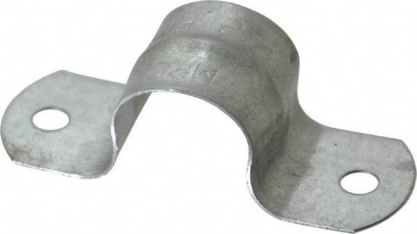 Thomas & Betts - 1/2 Pipe, Steel, Zinc Plated Pipe or Conduit Strap - 2 Mounting Holes - USA Tool & Supply