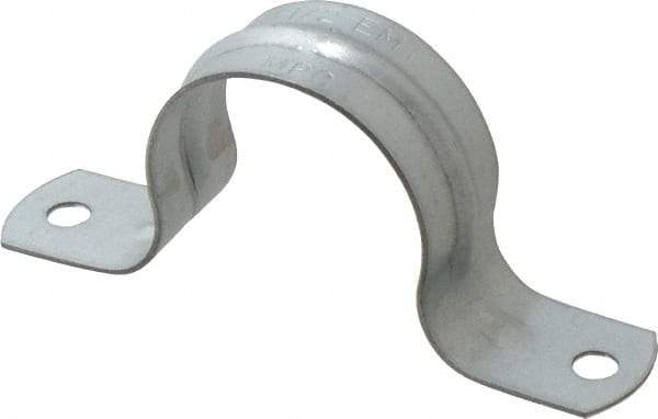 Thomas & Betts - 1-1/2 Pipe, Steel, Zinc Plated Pipe or Conduit Strap - 2 Mounting Holes - USA Tool & Supply