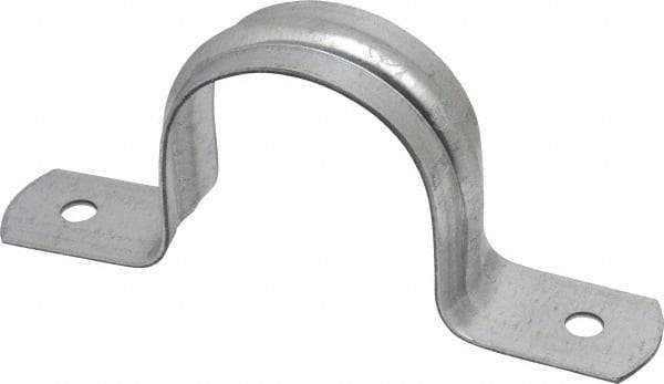 Thomas & Betts - 1-1/2 Pipe, Steel, Zinc Plated Pipe or Conduit Strap - 2 Mounting Holes - USA Tool & Supply