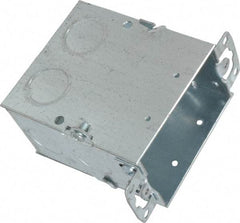 Thomas & Betts - 1 Gang, (9) 1/2" Knockouts, Steel Rectangle Switch Box - 3" Overall Height x 2" Overall Width x 3-1/2" Overall Depth - USA Tool & Supply