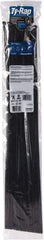 Thomas & Betts - 30" Long Black Nylon Standard Cable Tie - 120 Lb Tensile Strength, 1.52mm Thick, 228.6mm Max Bundle Diam - USA Tool & Supply