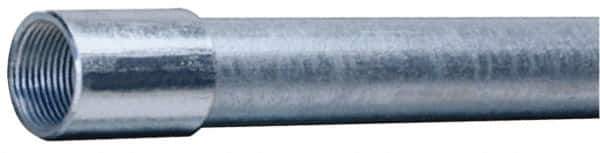 Made in USA - 1" Trade Size, 10' Long, Rigid Conduit - Steel, 1" ID - USA Tool & Supply