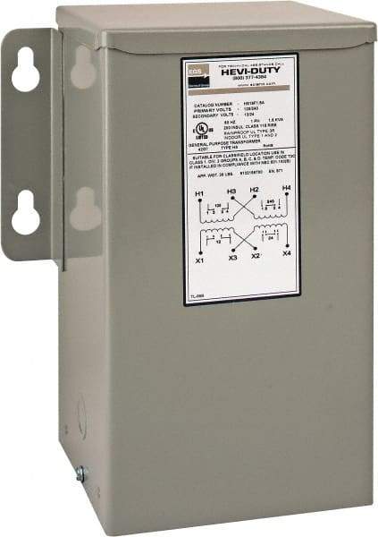 Sola/Hevi-Duty - 120/240 Input Volt, 12/24 Output Volt, 60 Hz, Buck Boost Transformer - 1 Phase, 10 Inch Wide x 7 Inch Deep x 12 Inch High, cULus Listed E77014 - USA Tool & Supply