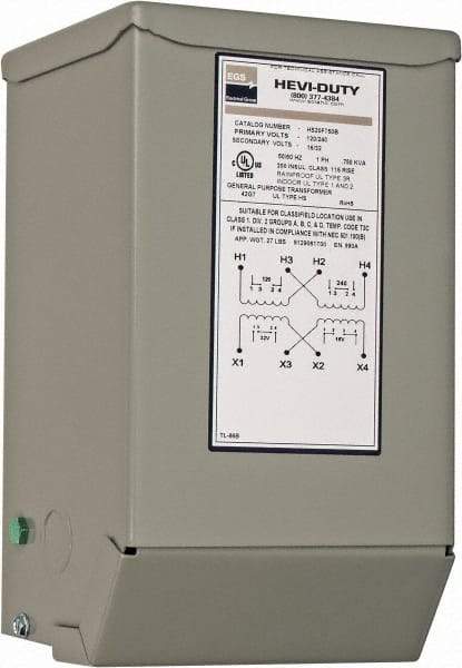 Sola/Hevi-Duty - 120/240 Input Volt, 16/32 Output Volt, 60 Hz, Buck Boost Transformer - 1 Phase, 6 Inch Wide x 5 Inch Deep x 10 Inch High, cULus Listed E77014 - USA Tool & Supply