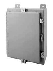 Wiegmann - Steel Standard Enclosure Hinge Flat Cover - NEMA 4, 12, 13, 24" Wide x 36" High x 8" Deep, Dirt-tight, Dust-tight, Oiltight & Watertight - USA Tool & Supply